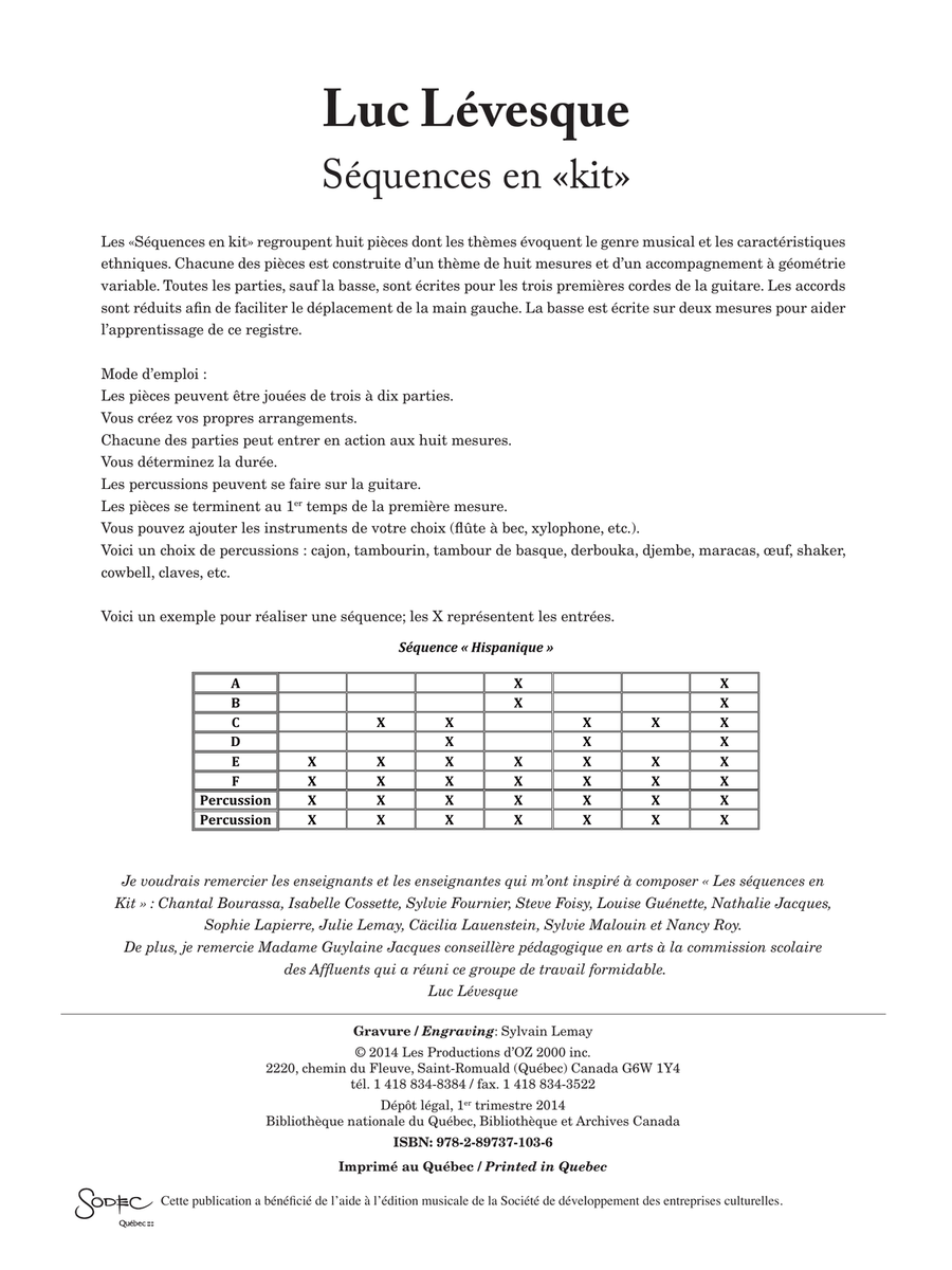 Séquences en «Kit», vol. 1 - matériel reproductible