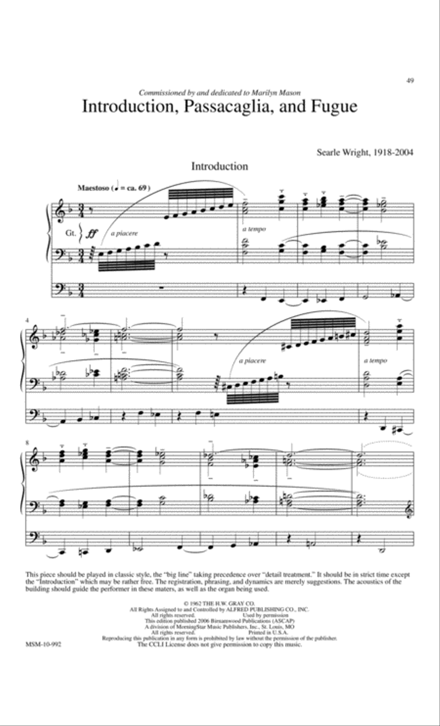 Marilyn Mason Music Library, Volume 3 Organ scores gallery preview page 13