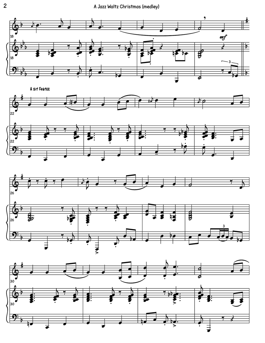 A Jazz Waltz Christmas (medley) B-Flat Clarinet scores gallery preview page 5