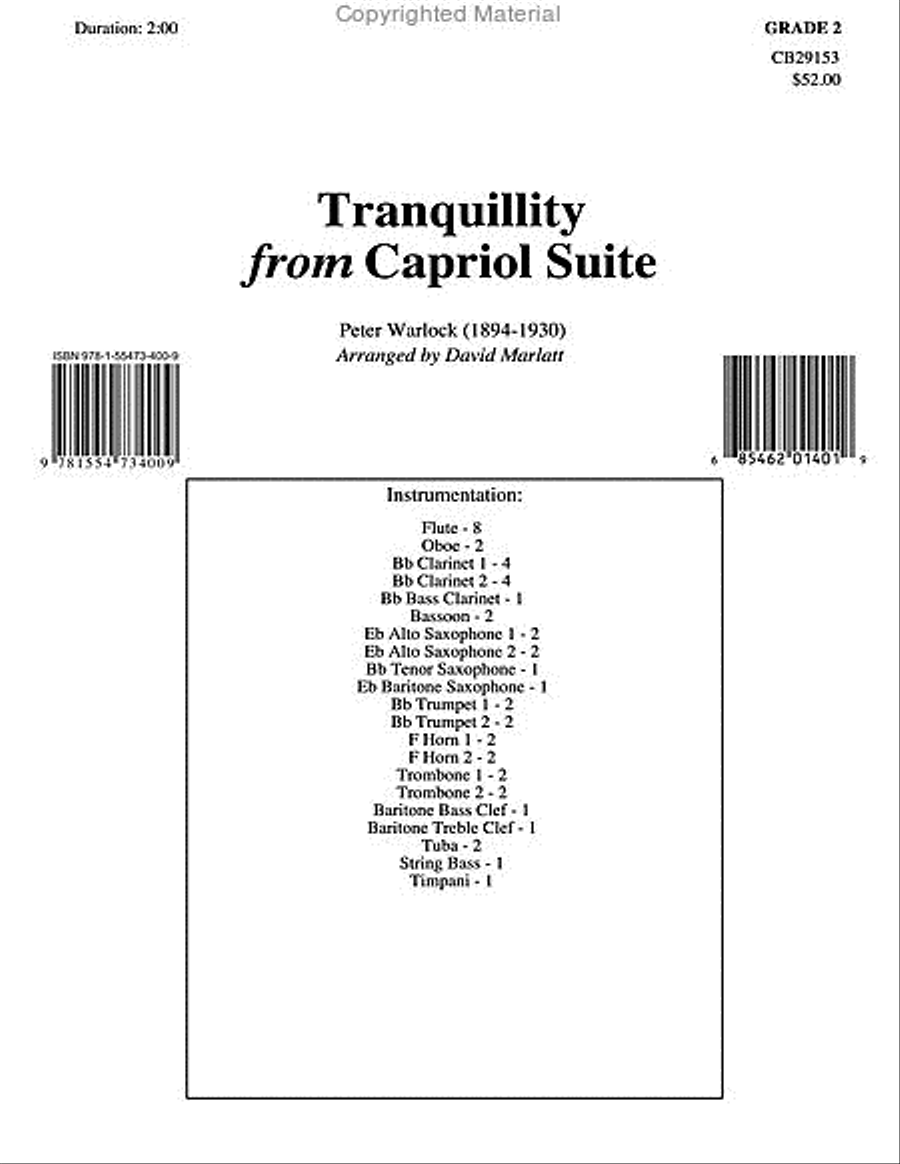 Tranquillity (from Capriol Suite) Concert Band scores gallery preview page 2