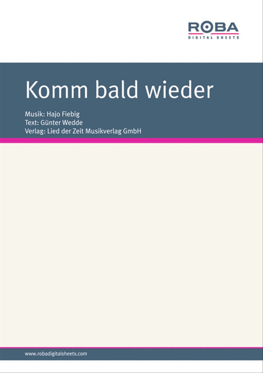 Komm bald wieder Komm bald wieder Voice scores gallery preview page 1