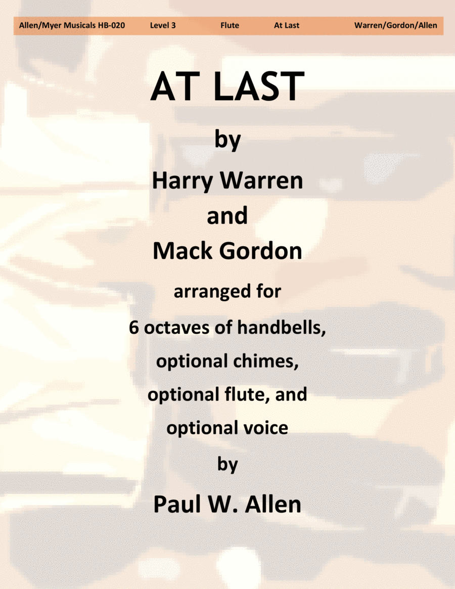 At Last At Last Flute Solo scores gallery preview page 1