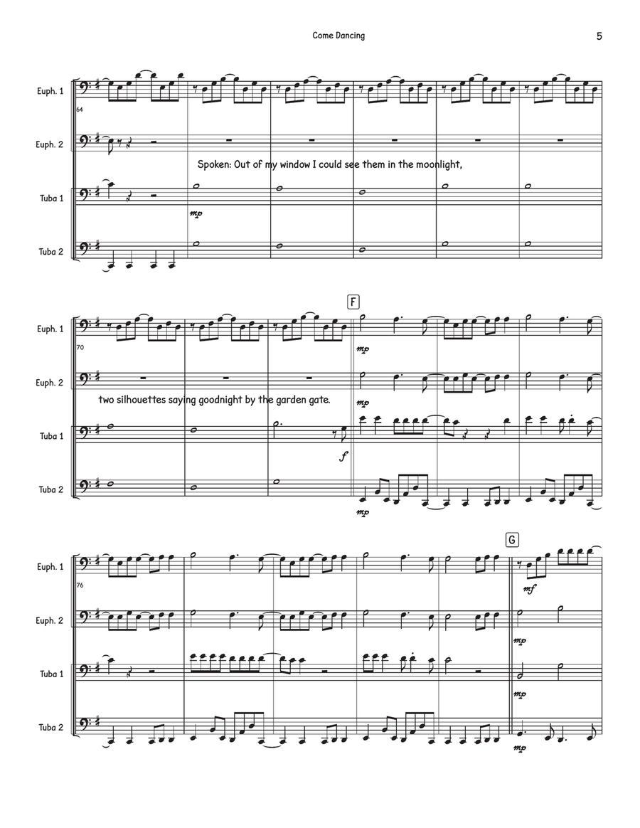 Come Dancing Brass Quartet scores gallery preview page 5