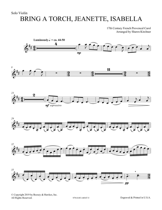 Book cover for Bring a Torch, Jeanette, Isabella (arr. Shawn Kirchner) - Solo Violin