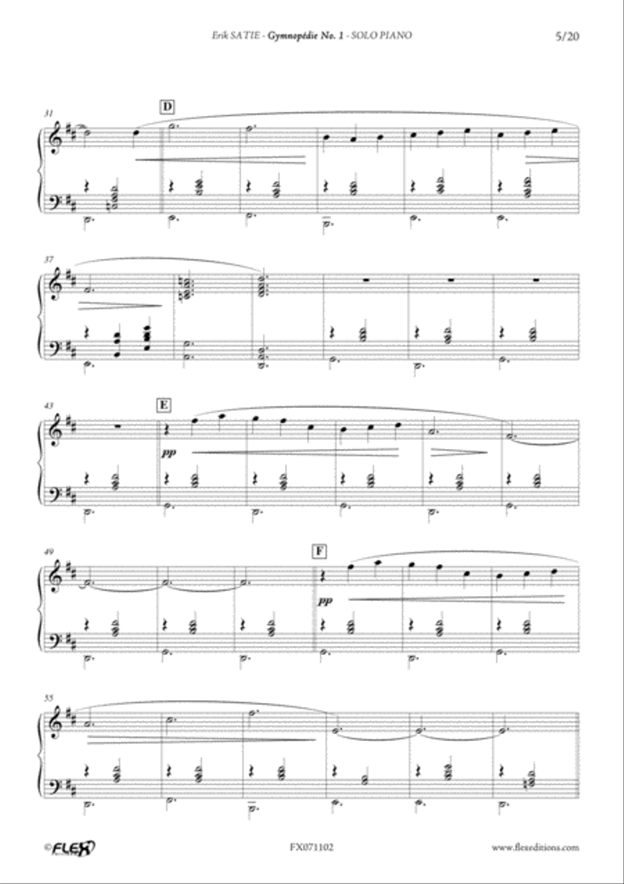 3 Gymnopedies & 3 Gnossiennes Piano Solo scores gallery preview page 5
