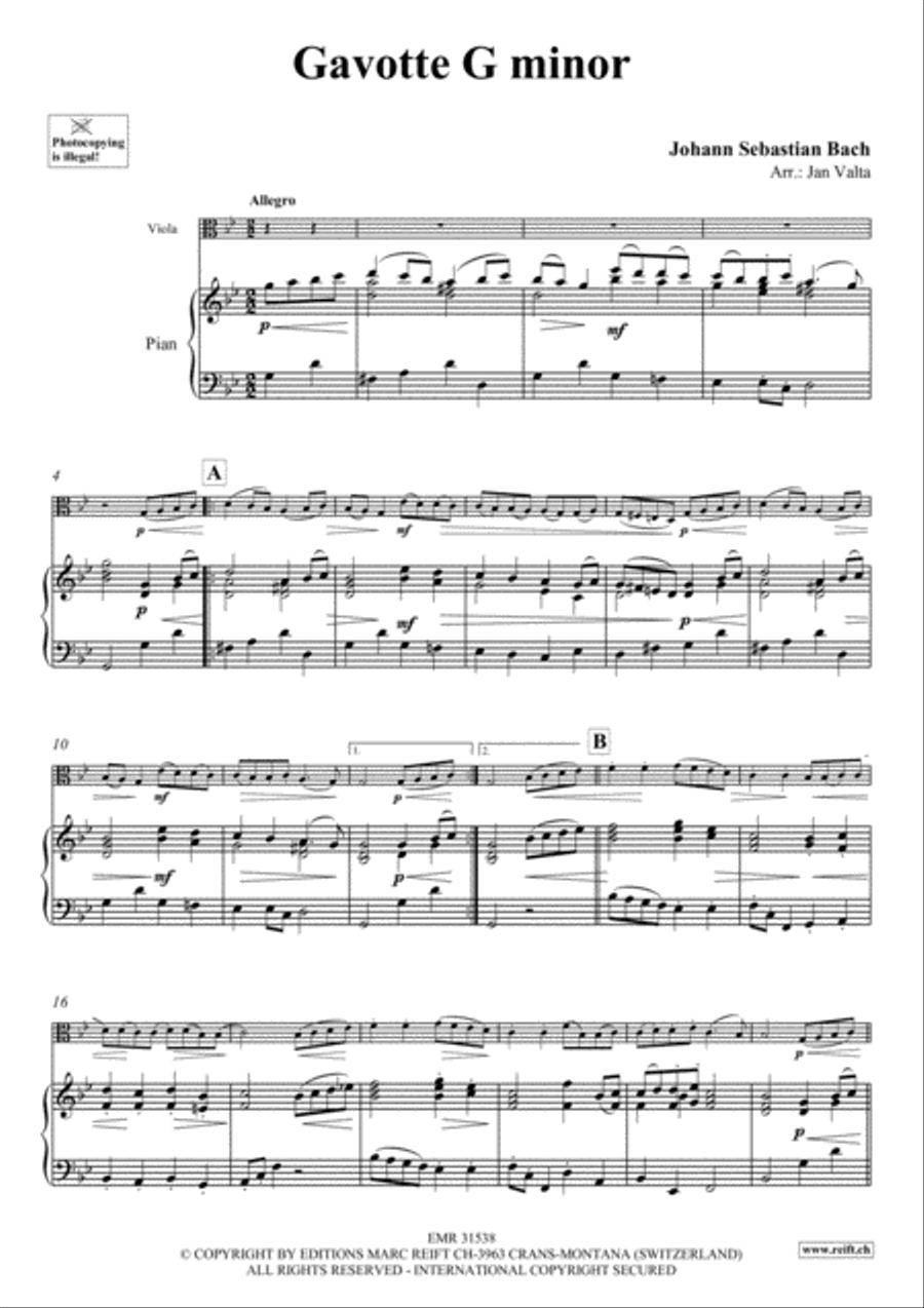 Gavotte G minor Gavotte G minor Viola scores gallery preview page 3