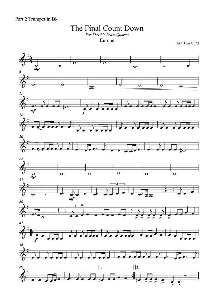 Final Countdown Final Countdown Brass Ensemble scores gallery preview page 6