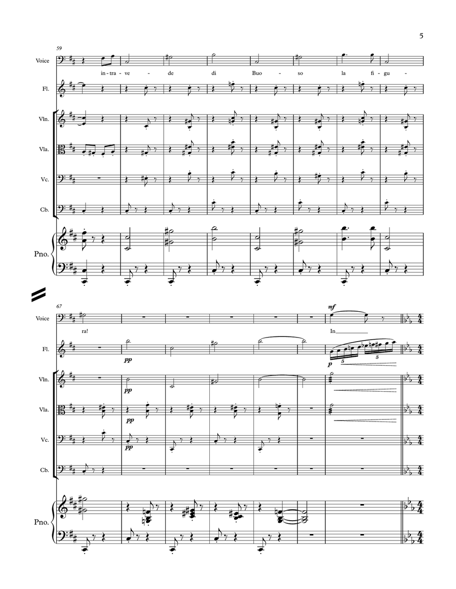 Era uguale la voce from Gianni Schicchi Era uguale la voce from Gianni Schicchi Large Ensemble scores gallery preview page 5