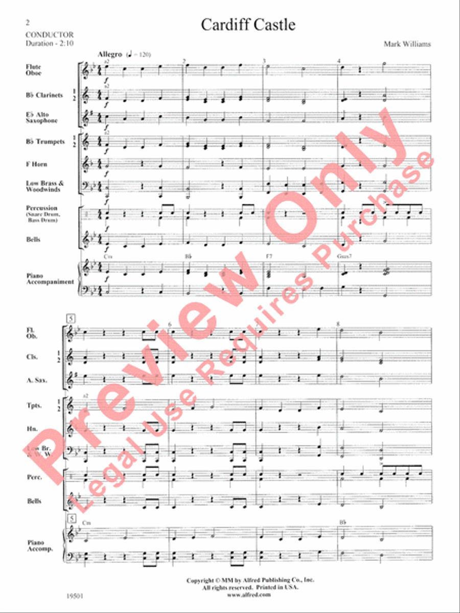 Cardiff Castle Cardiff Castle Concert Band scores gallery preview page 3