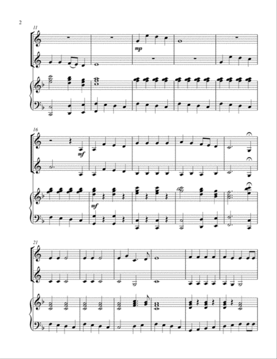 A Fun Christmas Medley (treble F instrument duet) Brass Duet scores gallery preview page 3