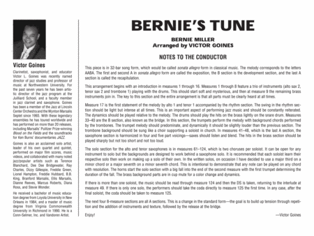 Bernie's Tune (Score only) image number null