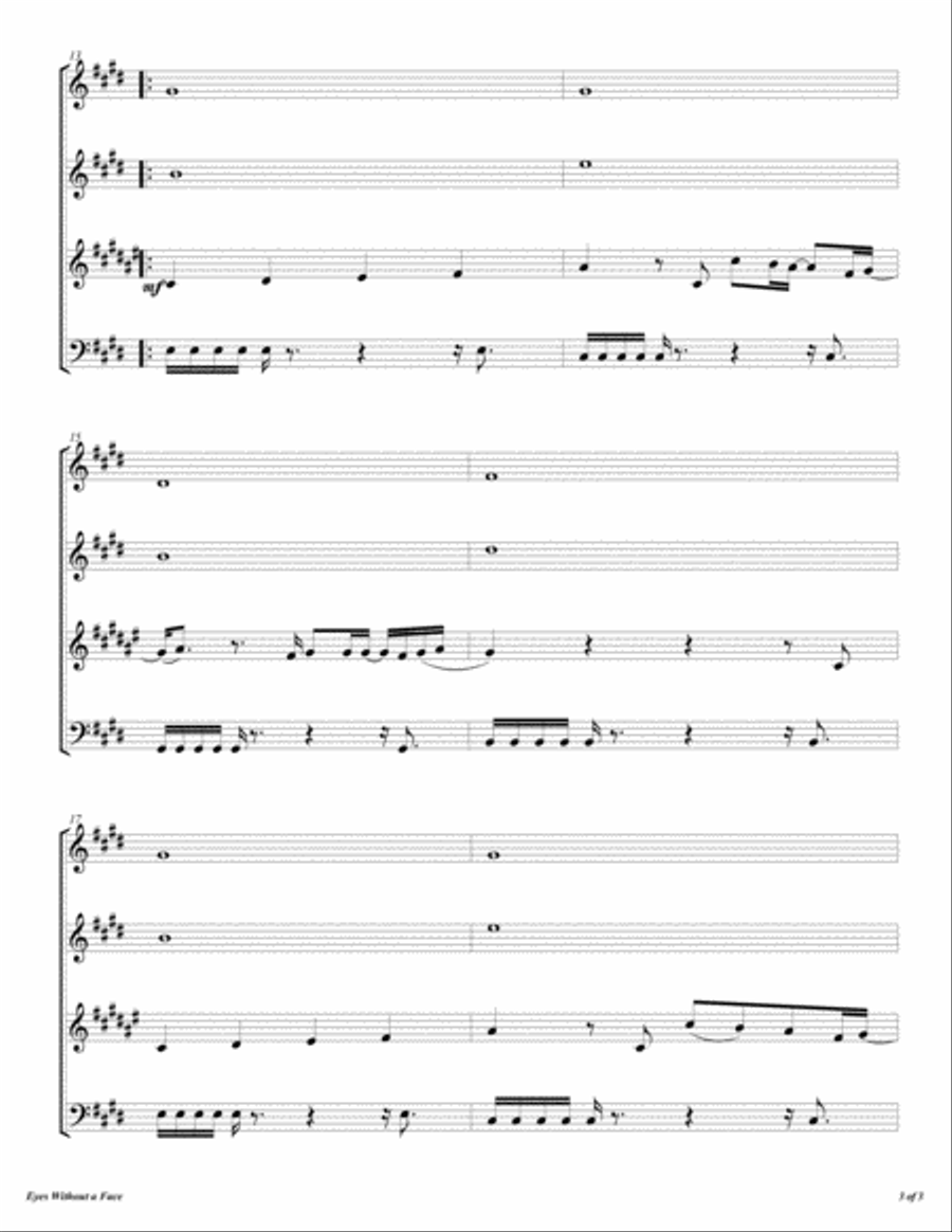 Eyes Without A Face Woodwind Quartet scores gallery preview page 4