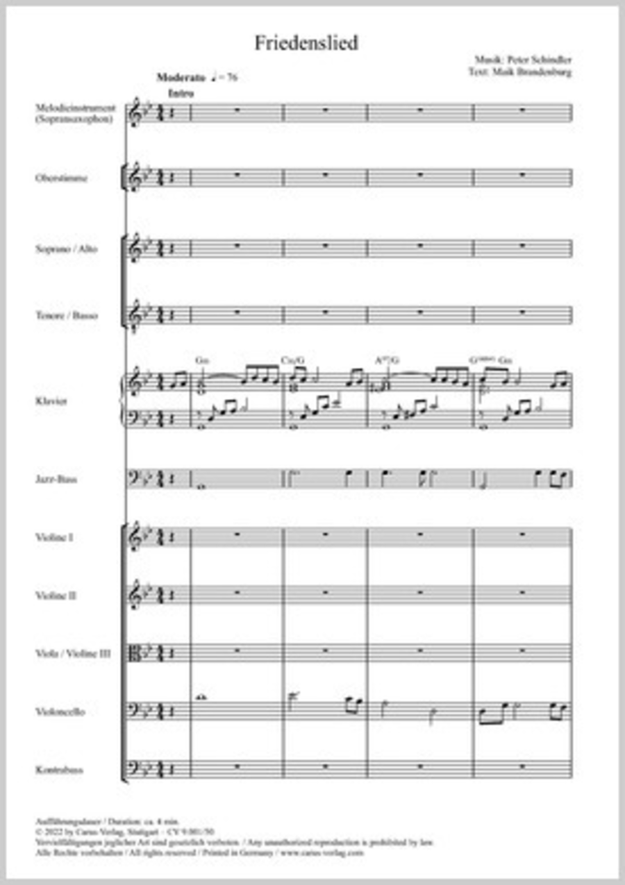 Friedenslied 4-Part scores gallery preview page 1