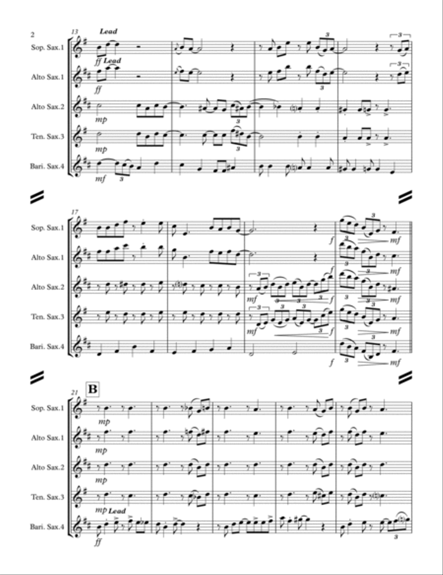 Georgia On My Mind Saxophone Quartet scores gallery preview page 3