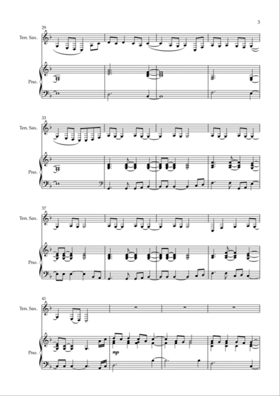 Paradise Tenor Saxophone scores gallery preview page 3