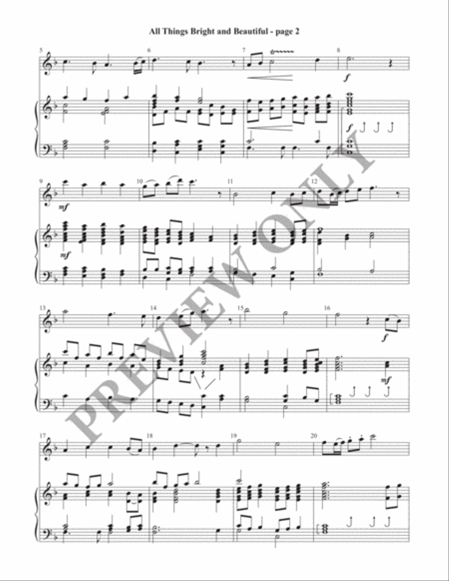 All Things Bright and Beautiful (Director's Score) Handbell Choir scores gallery preview page 3
