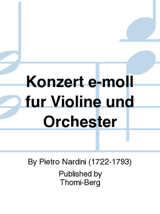 Book cover for Konzert e-moll fur Violine und Orchester