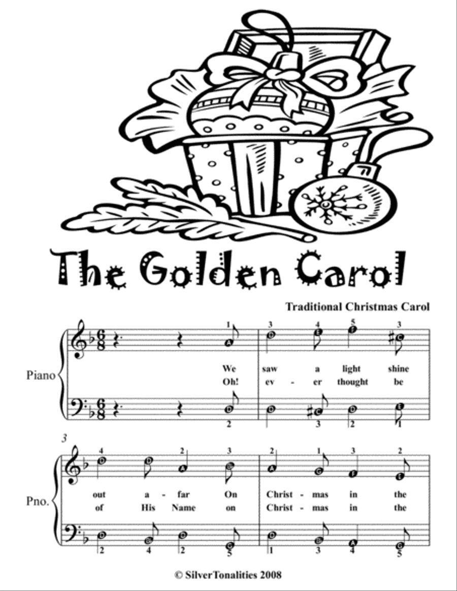 Golden Carol Easy Piano Sheet Music 2nd Edition Easy Piano scores gallery preview page 2