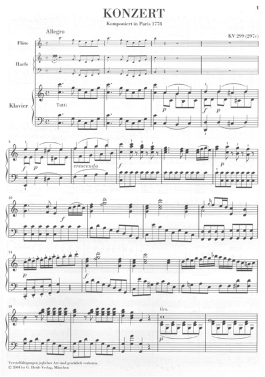 Concerto for Flute, Harp and Orchestra in C Major, K. 299 (297c)