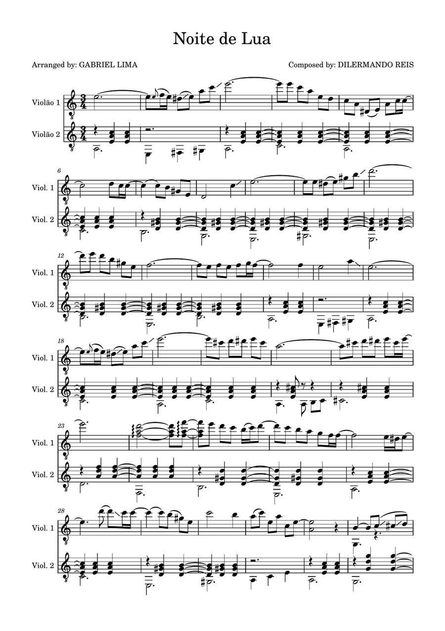 Noite de Lua Noite de Lua Acoustic Guitar scores gallery preview page 1