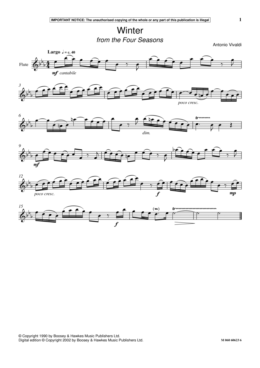 Winter (from The Four Seasons) School and Community scores gallery preview page 1