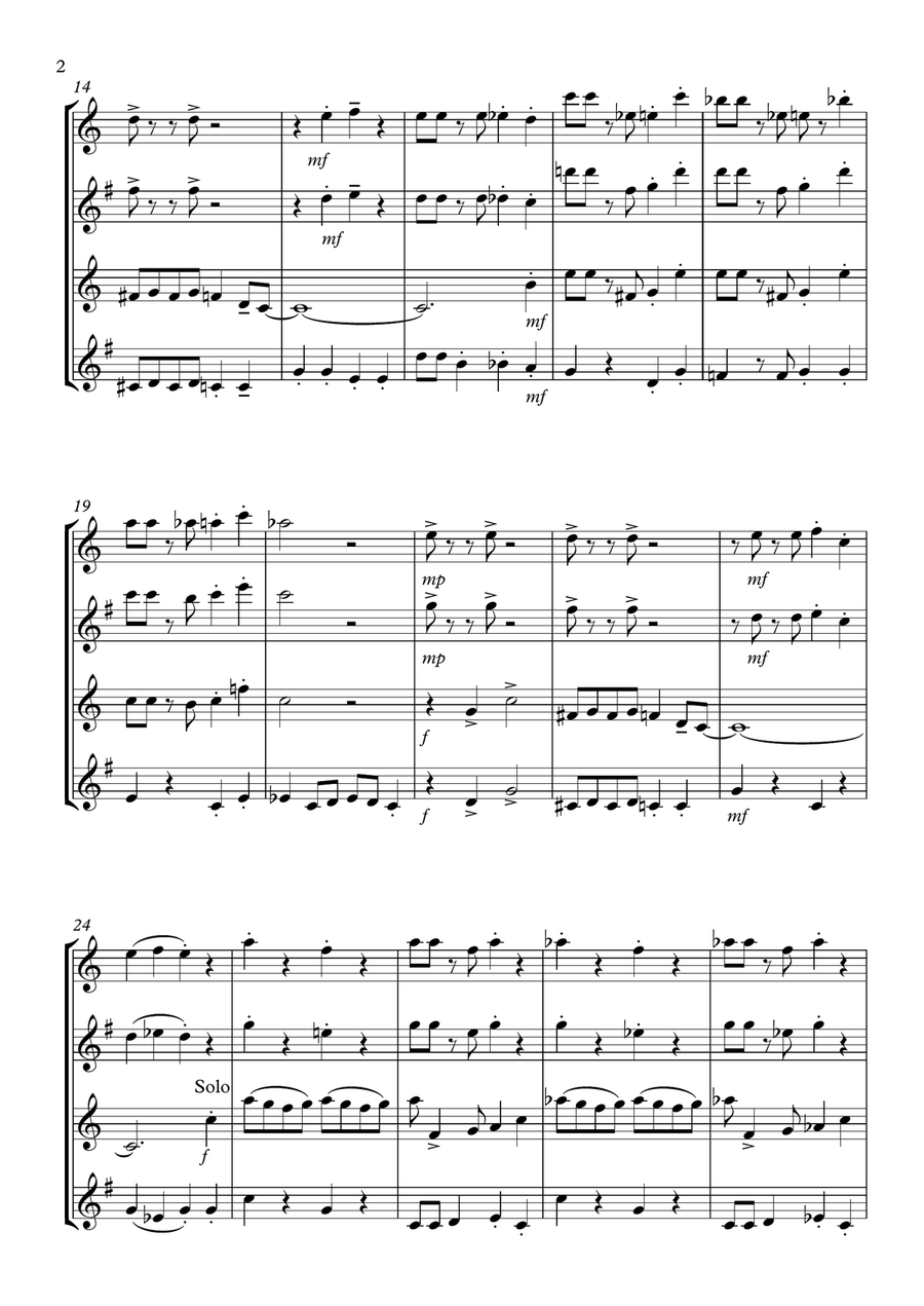 The Flapper's Ball (1920s style): Saxophone Quartet Saxophone Quartet scores gallery preview page 2