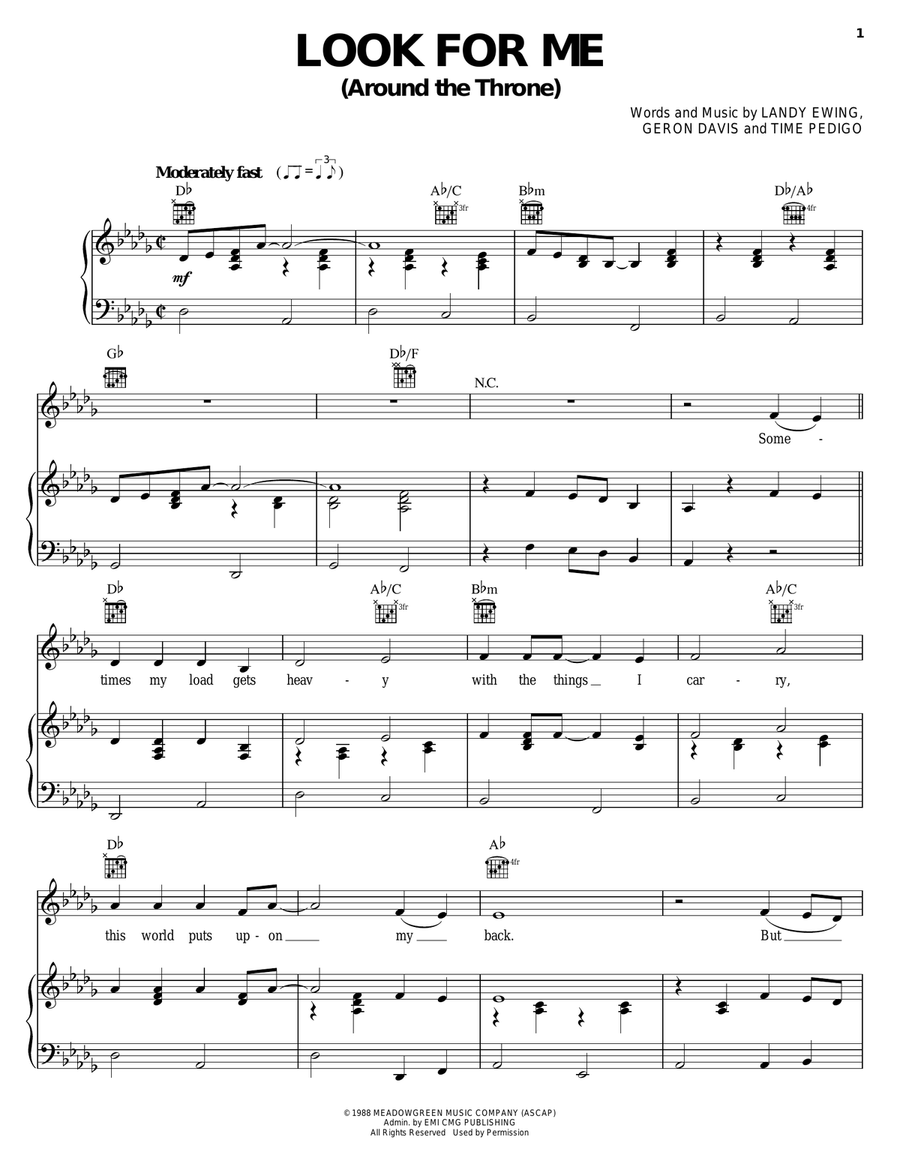 Look For Me (Around The Throne) Acoustic Guitar scores gallery preview page 1