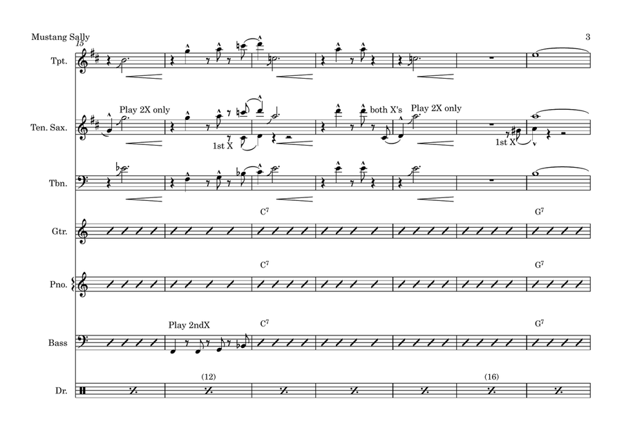 Mustang Sally Mustang Sally Small Ensemble scores gallery preview page 3