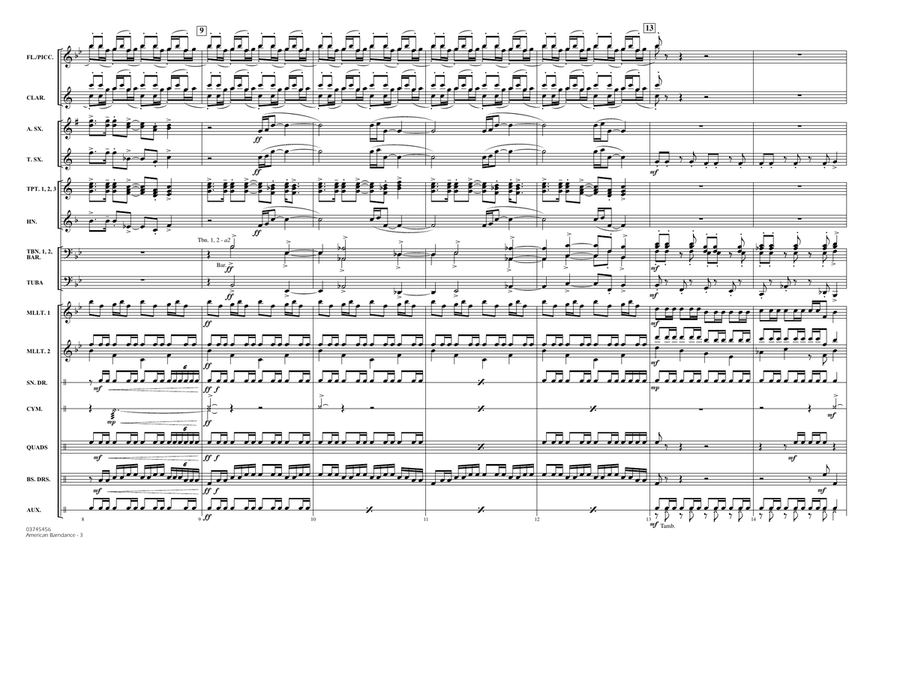 American Barndance - Full Score Marching Band scores gallery preview page 3
