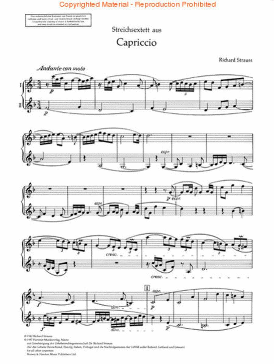 String Sextet (capriccio) Op85 Parts Str Chmbr