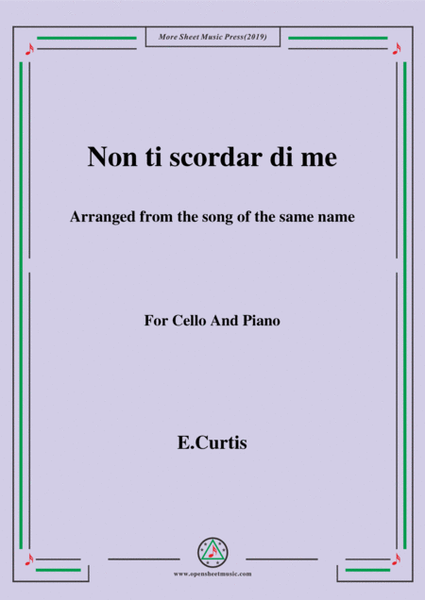 De Curtis-Non ti scordar di me,for Cello and Piano