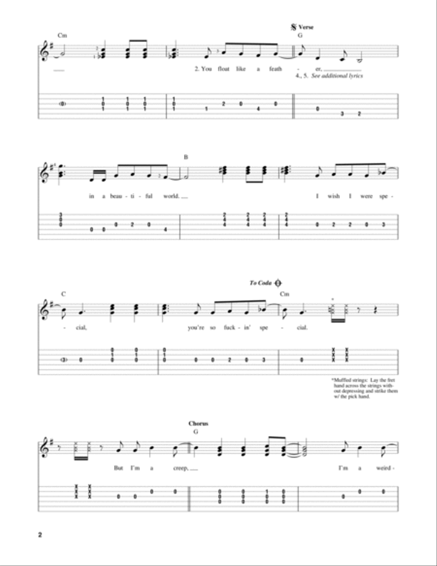 Creep Creep Acoustic Guitar scores gallery preview page 2