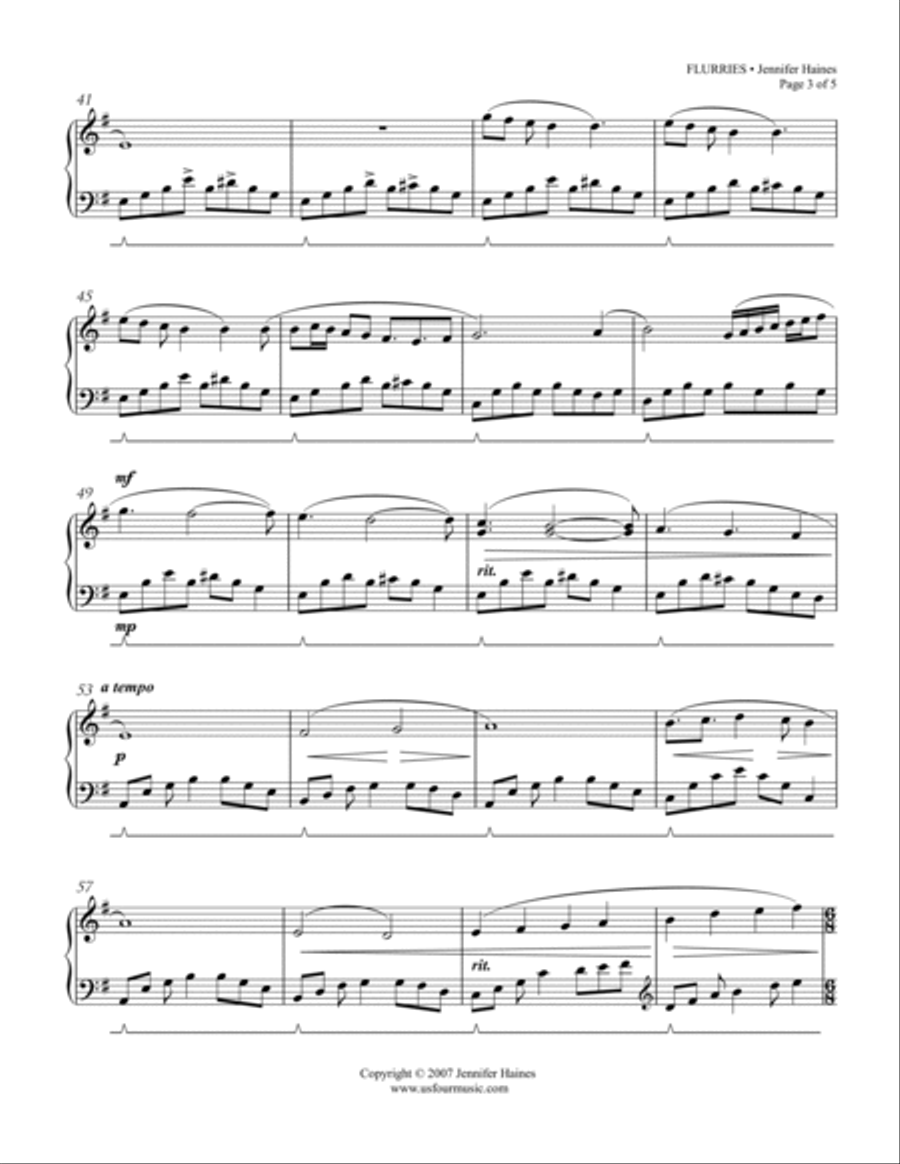 Flurries Piano Solo scores gallery preview page 3