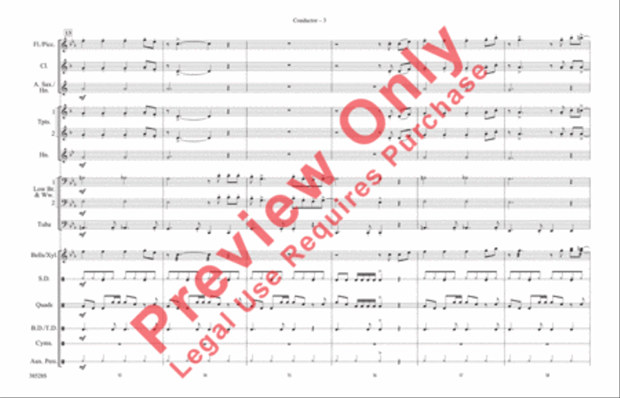 She's Not There Marching Band scores gallery preview page 4