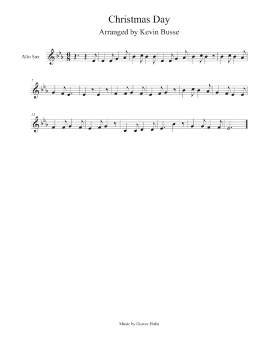 Christmas Day - Alto Sax Alto Saxophone scores gallery preview page 1
