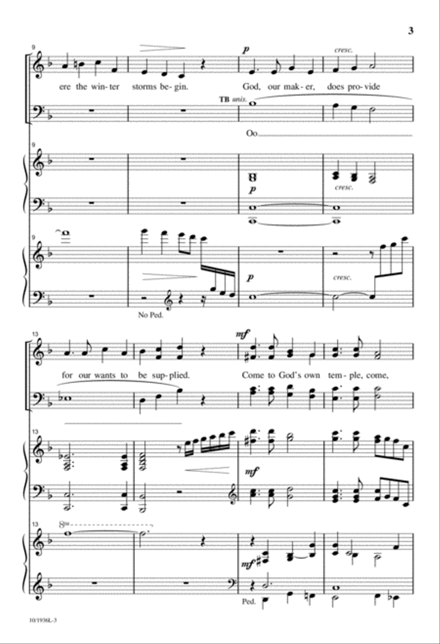 Come, You Thankful People, Come 4-Part scores gallery preview page 3