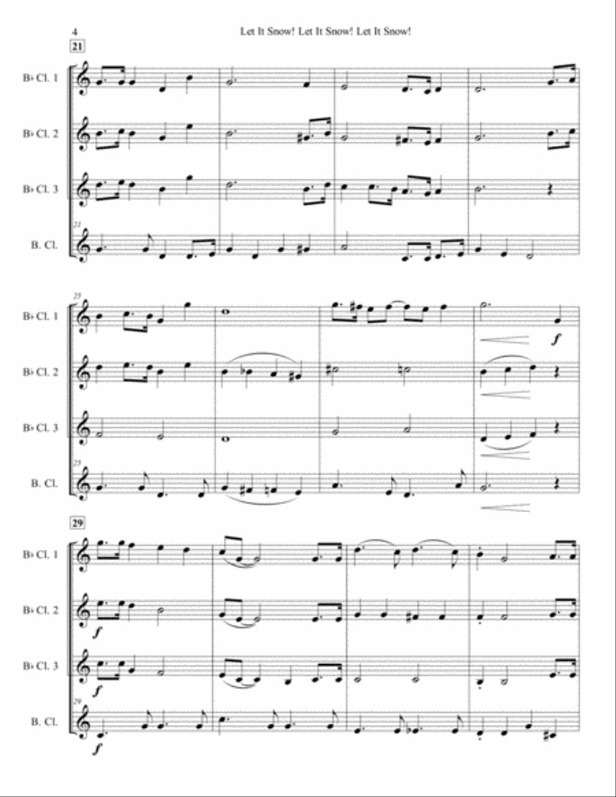 Let It Snow! Let It Snow! Let It Snow! Woodwind Quartet scores gallery preview page 4