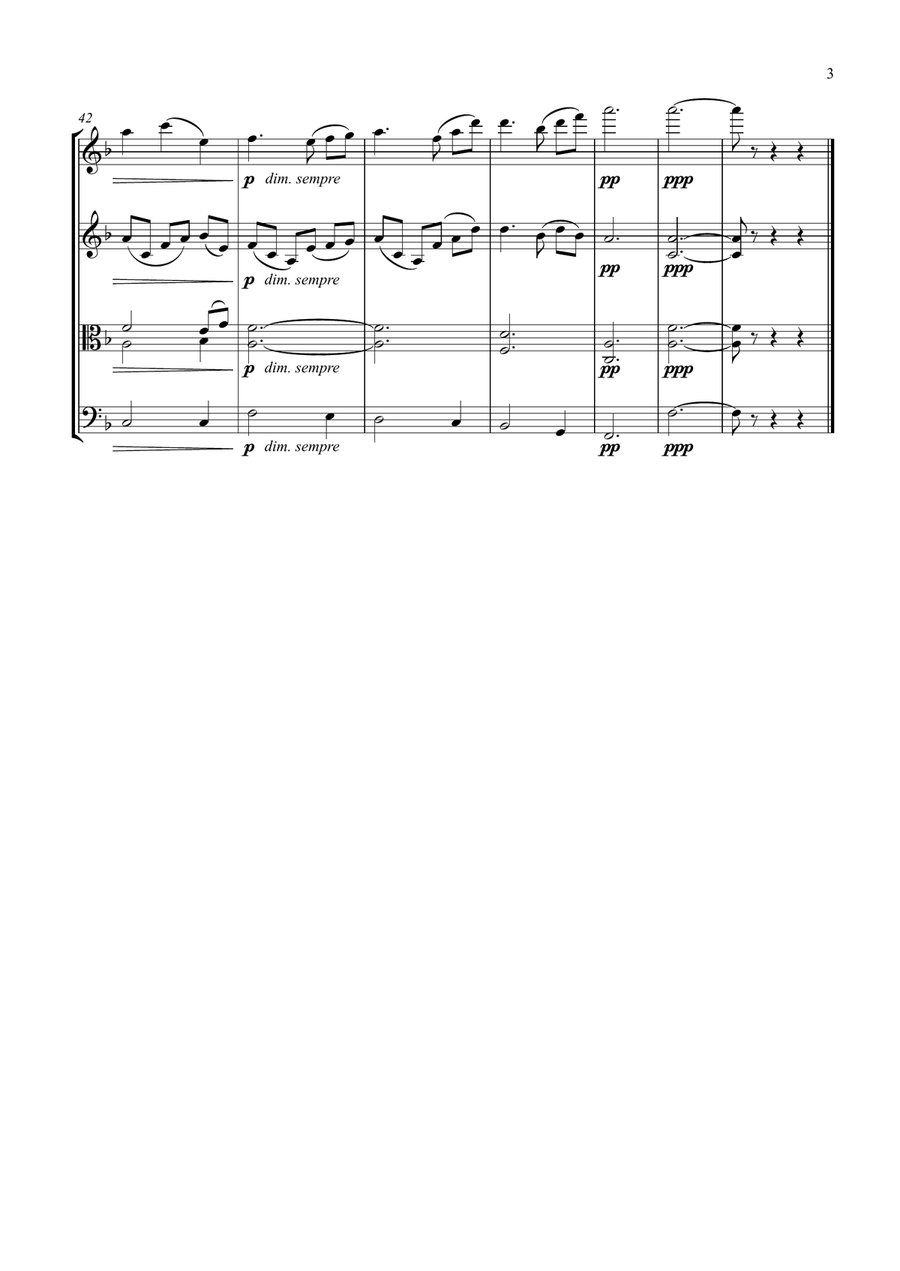 Mascagni: Intermezzo from Cavalleria Rusticana (string quartet) String Quartet scores gallery preview page 3