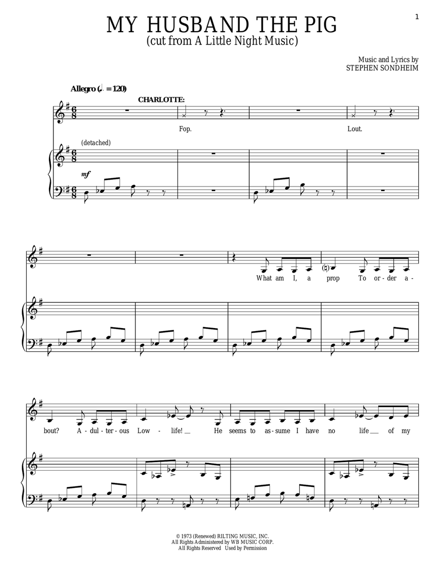 My Husband The Pig Voice scores gallery preview page 1