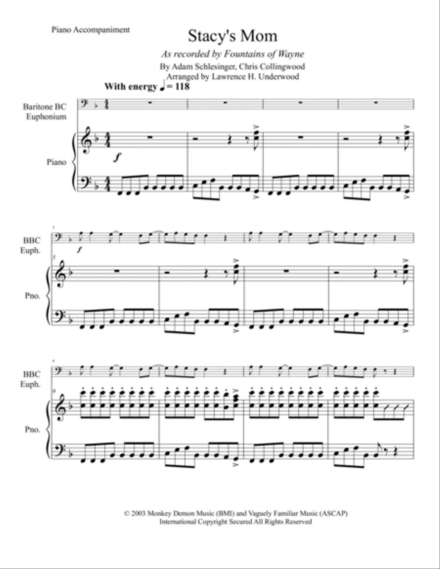 Stacy's Mom Euphonium scores gallery preview page 2