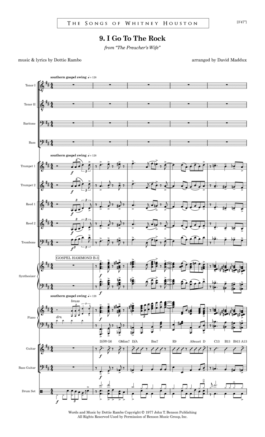 I Go To The Rock Large Ensemble scores gallery preview page 1