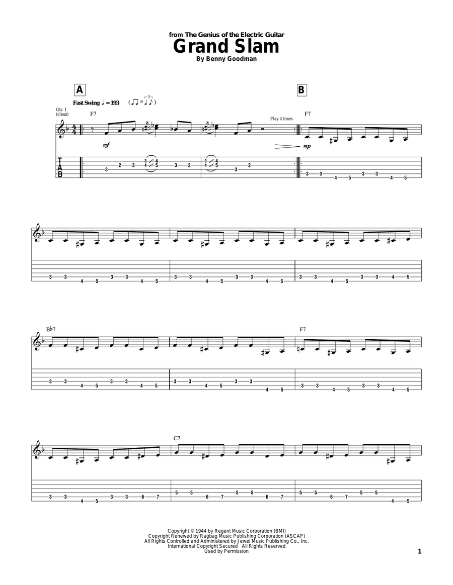 Grand Slam Grand Slam Electric Guitar scores gallery preview page 1