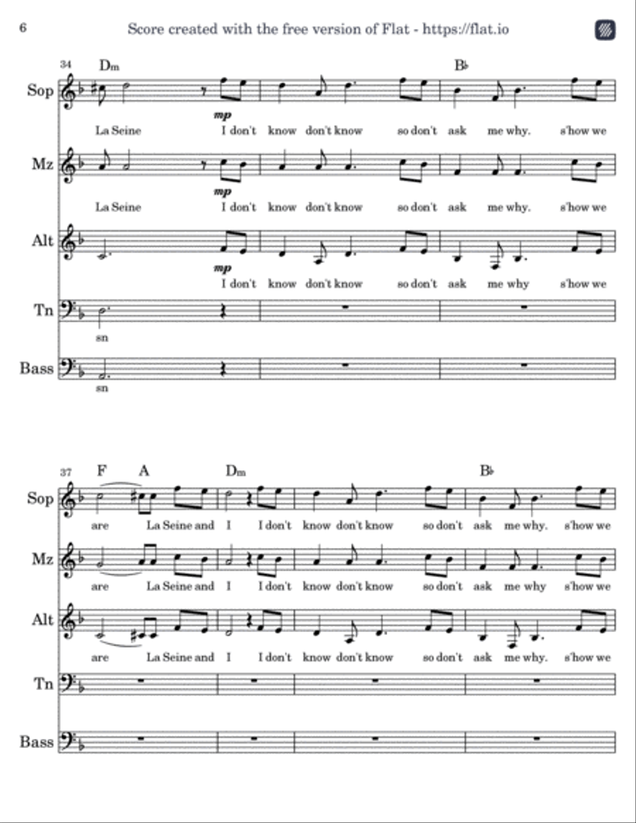 La Seine A Cappella scores gallery preview page 6