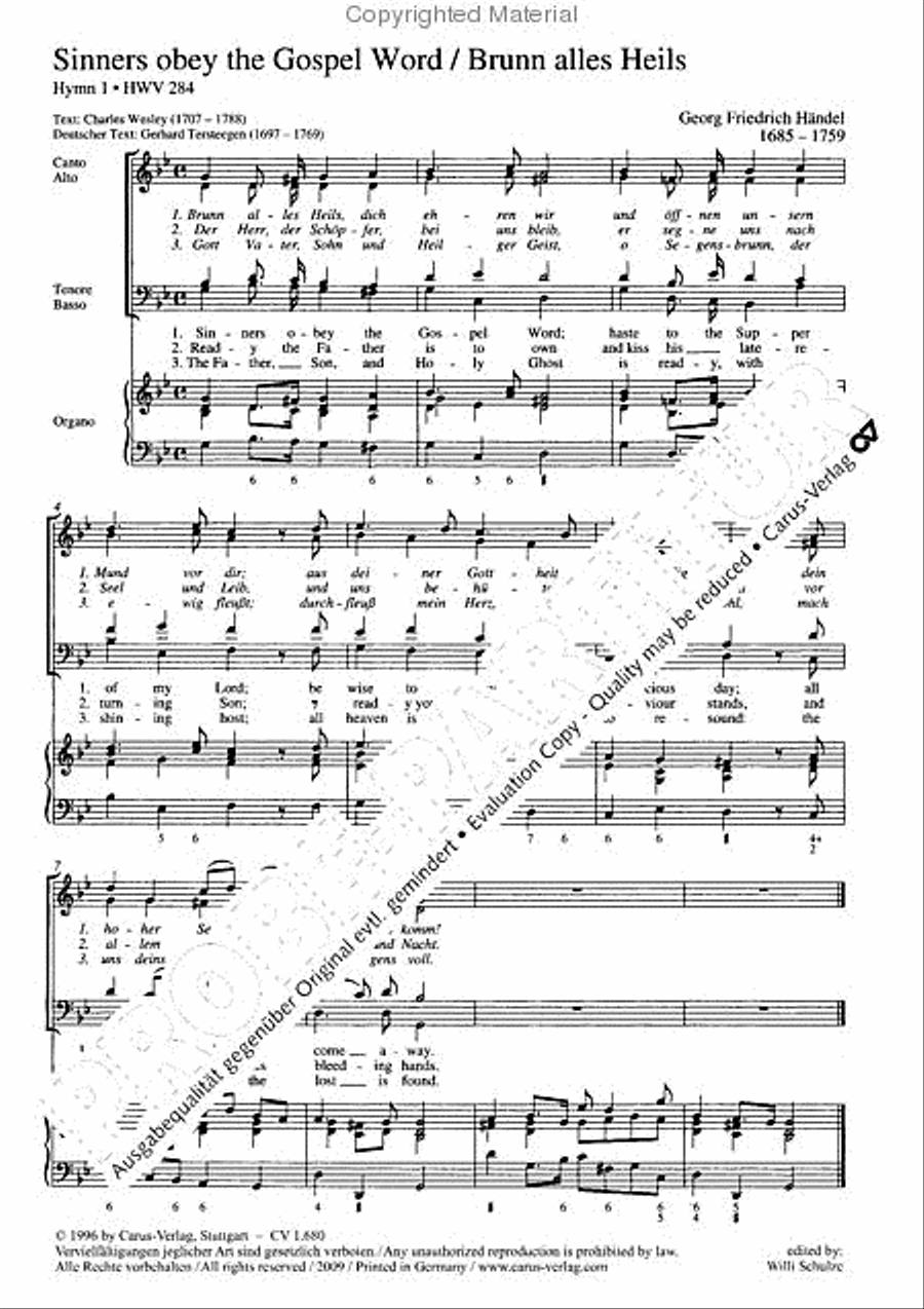 Handel: Three Wesley hymns Voice scores gallery preview page 6