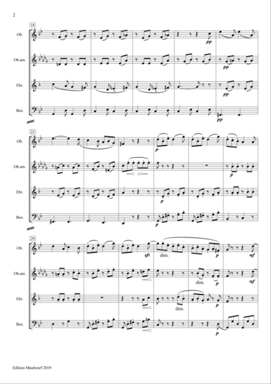 2 Barcaroles Woodwind Quartet scores gallery preview page 4