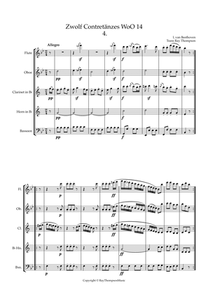 Beethoven: Zwolf Contretänzes (Twelve Countredances) WoO 14 No.4 - wind quintet