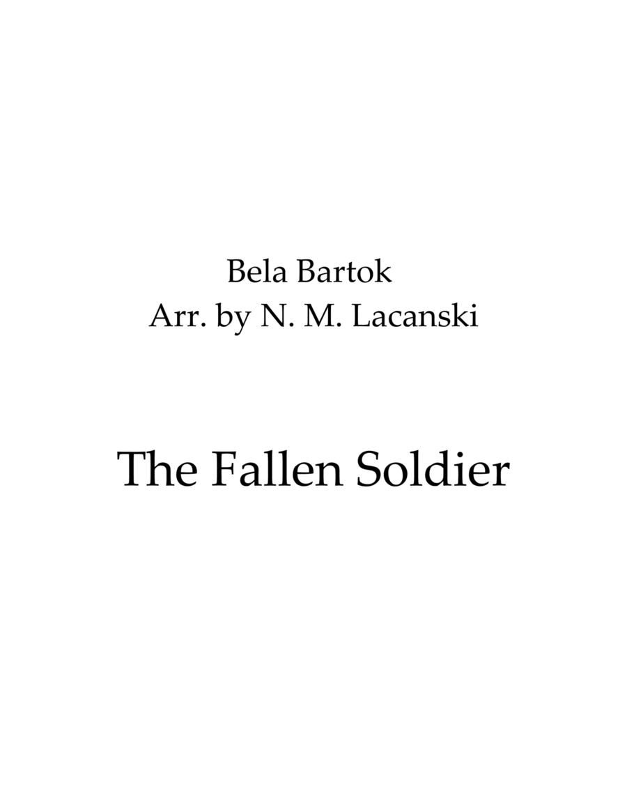 The Fallen Soldier The Fallen Soldier B-Flat Clarinet scores gallery preview page 1