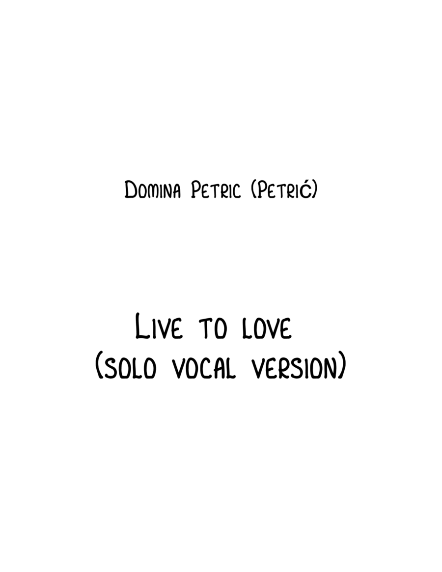 Live to love Live to love A Cappella scores gallery preview page 1