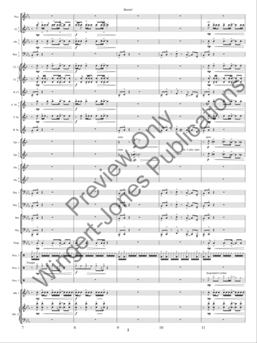 Burnin'! Burnin'! Concert Band scores gallery preview page 5