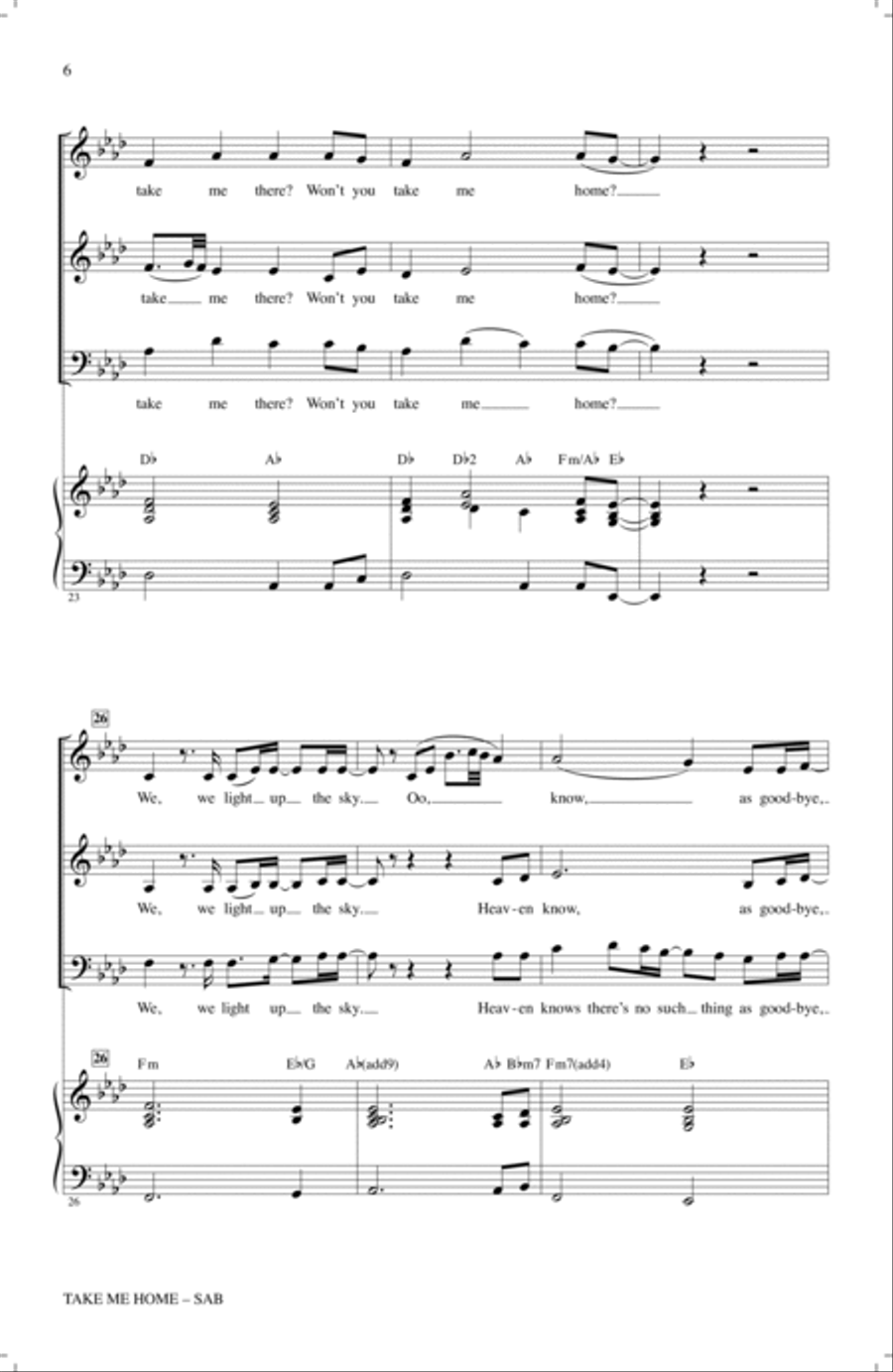 Take Me Home (arr. Roger Emerson) 3-Part scores gallery preview page 5